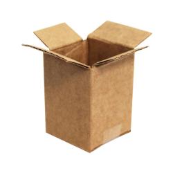 Caja Kraft de Cartón Ondulado Simple de 3x3x4 cm