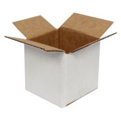 Caja Blanca de Cartón Ondulado Simple de 5x5x5 cm