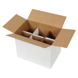Caja para Vasos de 25x17x20 cm Con Separador - Blanca - 6 Compartimentos