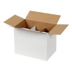 Caja para Vasos de 25x17x20 cm Con Separador - Blanca - 6 Compartimentos