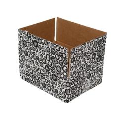 25x20x10 cm Paquete Individual Ondulado Negro de Compras Estampado