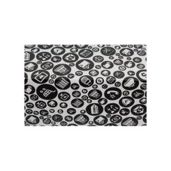 25x20x10 cm Paquete Individual Ondulado Negro de Compras Estampado