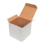 5x5x5 cm Caja de Cartón Blanco Ondulado Simple